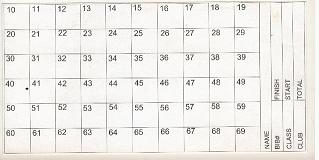 Rogaine Punch Card